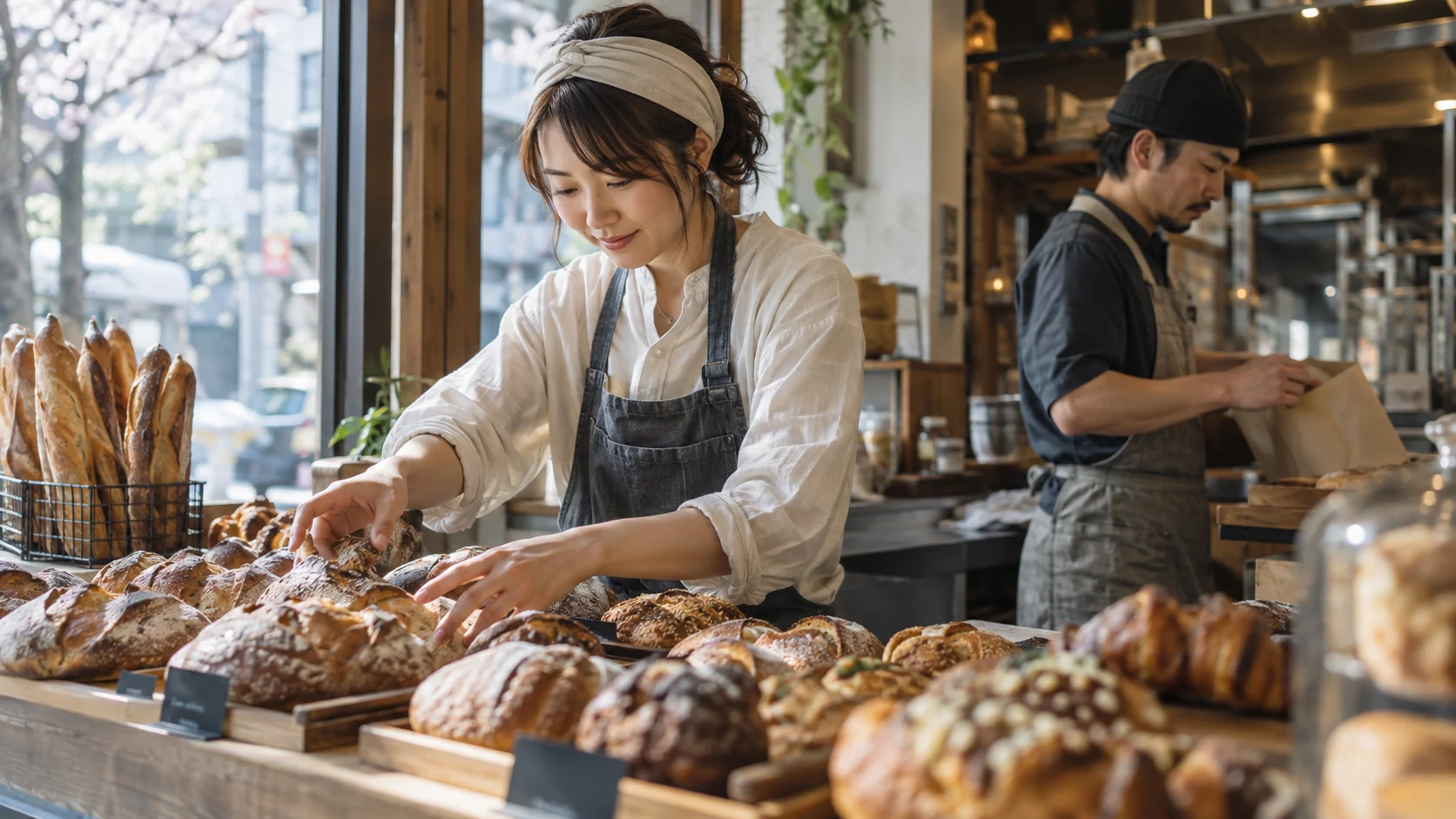 店舗を管理するベーカリーオーナーのイメージ