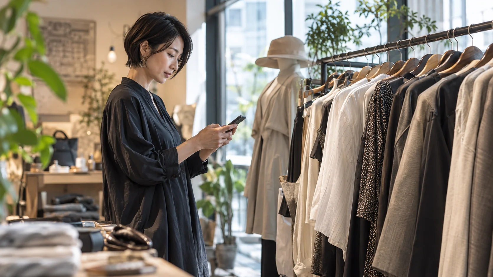 注文の準備中に返信する店主のイメージ