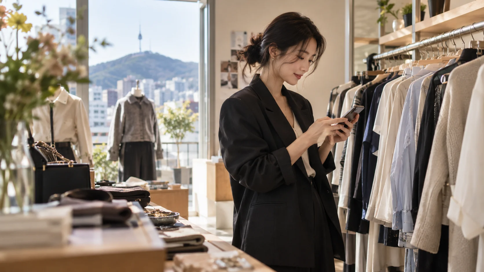 주문을 준비하며 답장하는 점주의 예시 이미지