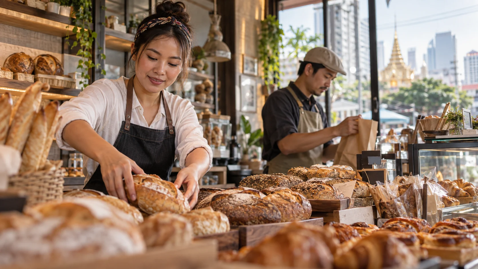 ภาพประกอบเจ้าของร้านเบเกอรีดูแลร้าน